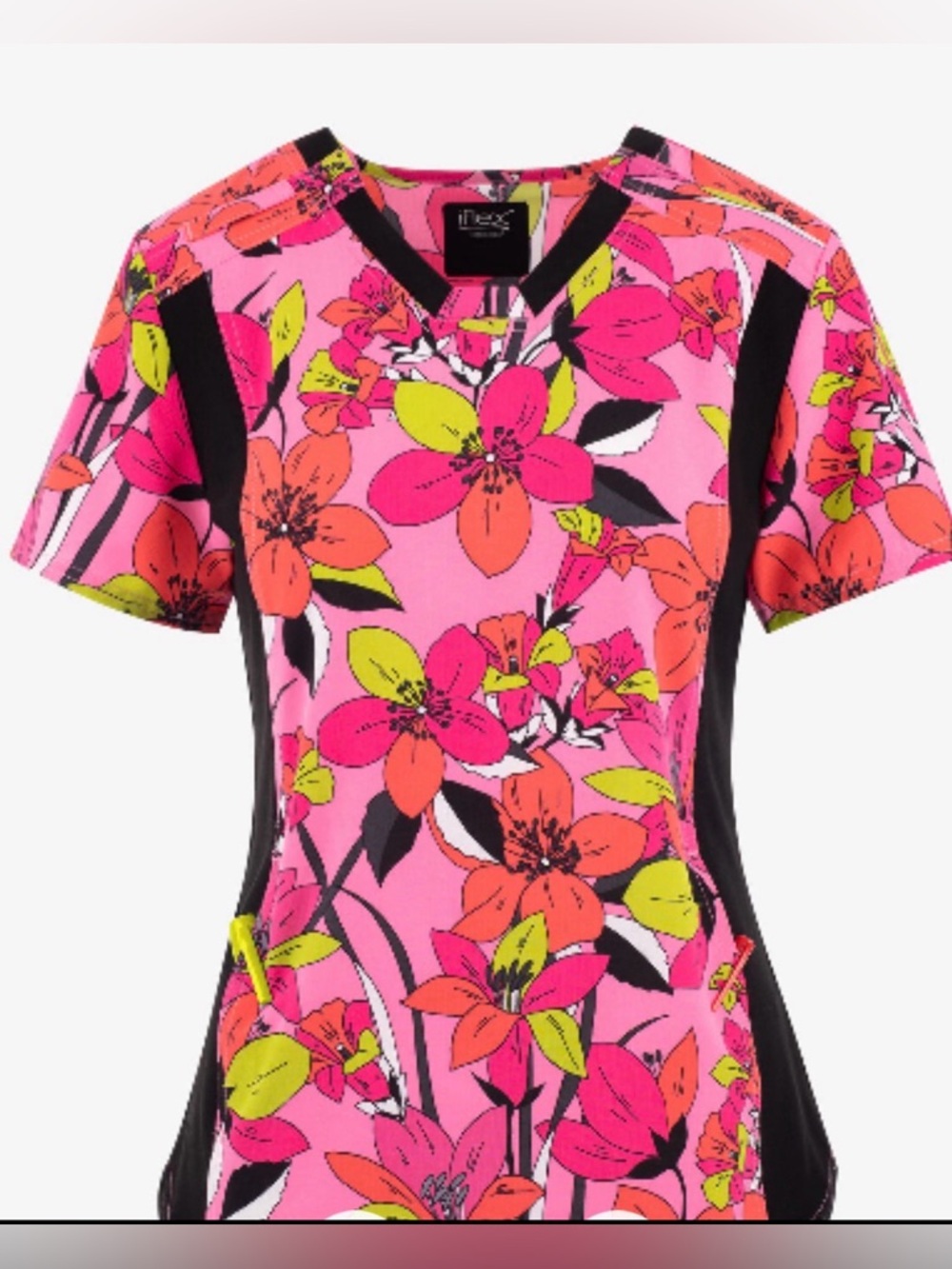 Cherokee iflex Hibiscus Scrub Top